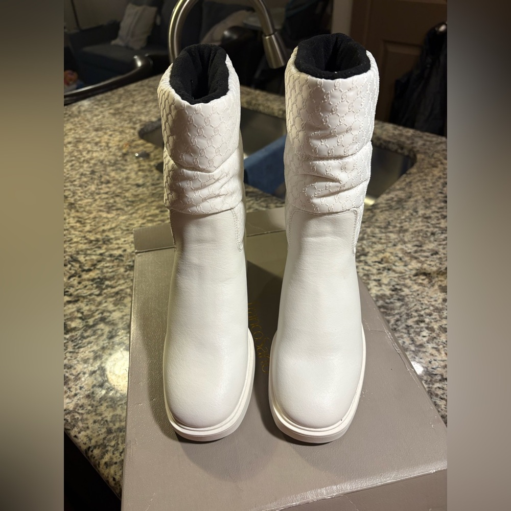 Franco Sarto Women's L-Snow Mid Calf Boots White - Picture 9 of 11